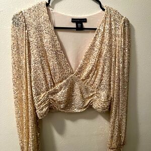 Gold sequined long sleeve
